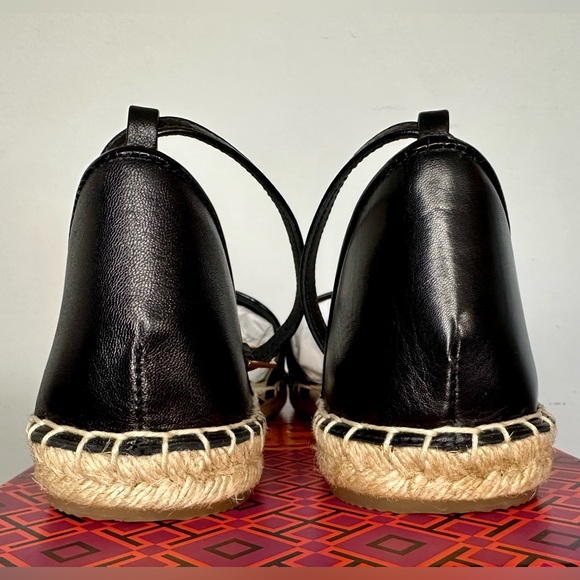 Tory Burch Eleanor D'orsay Espadrille in Perfect Black Size 7 - Picture 8 of 12